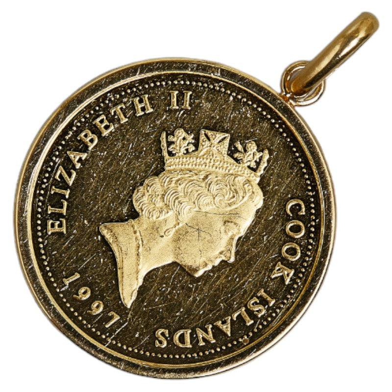 18K Elizabeth II Cook Islands Coin Pendant