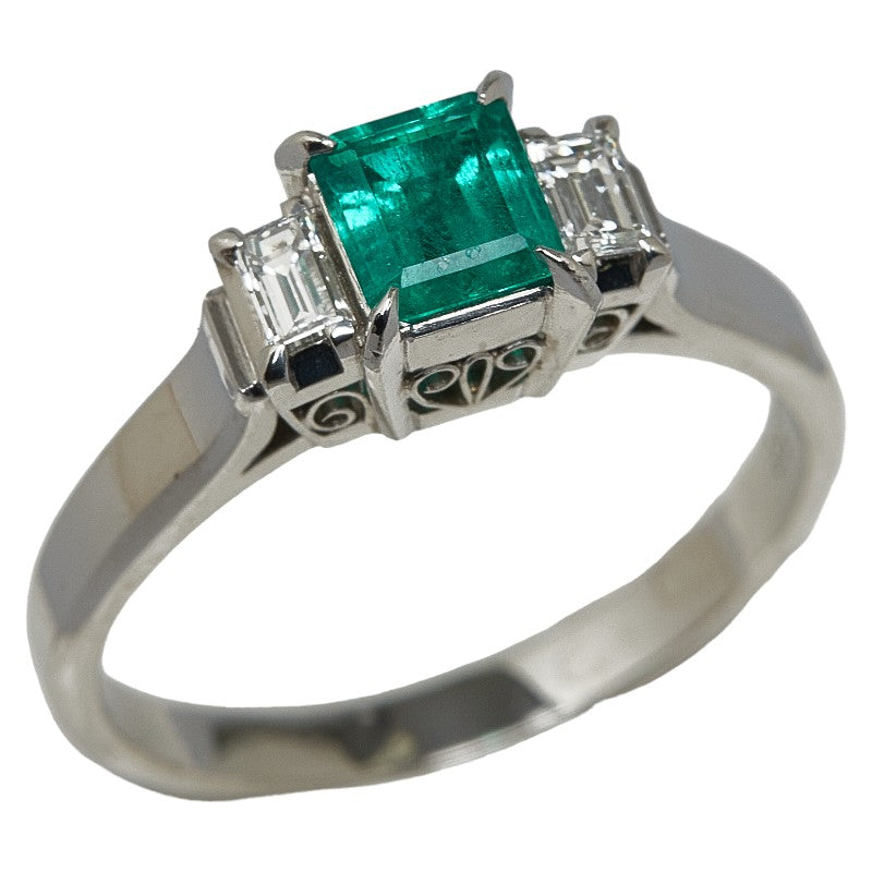 Platinum Emerald Solitaire Ring