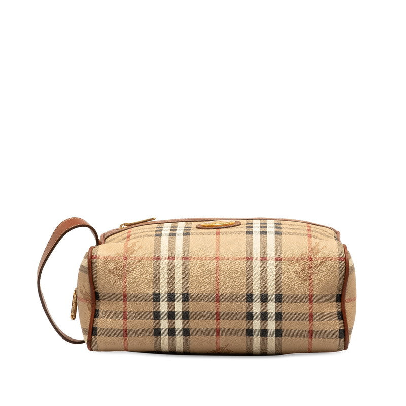 Burberry Nova Check Shadow Horse PVC Leather Clutch Bag in Good Condition