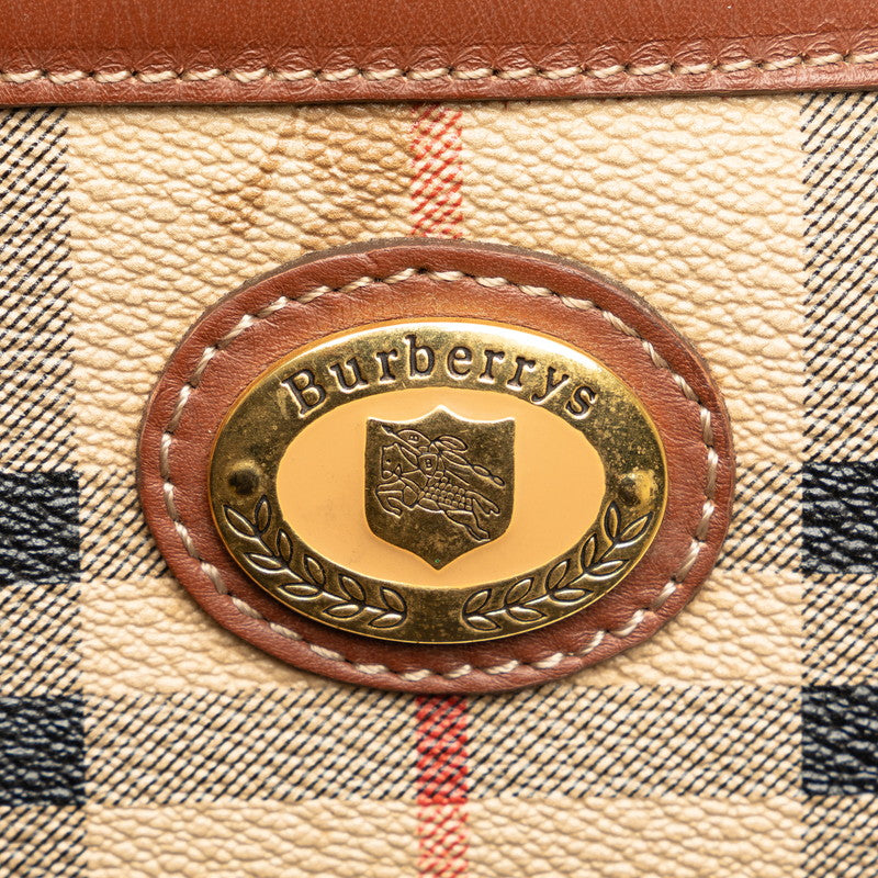 Burberry Nova Check Shadow Horse PVC Leather Clutch Bag in Good Condition