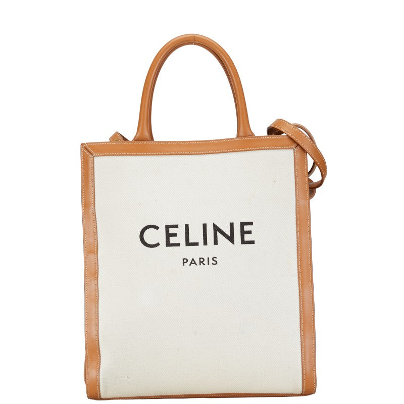 Celine Canvas Leather Vertical Cabas Medium Handbag in Very Good Condition