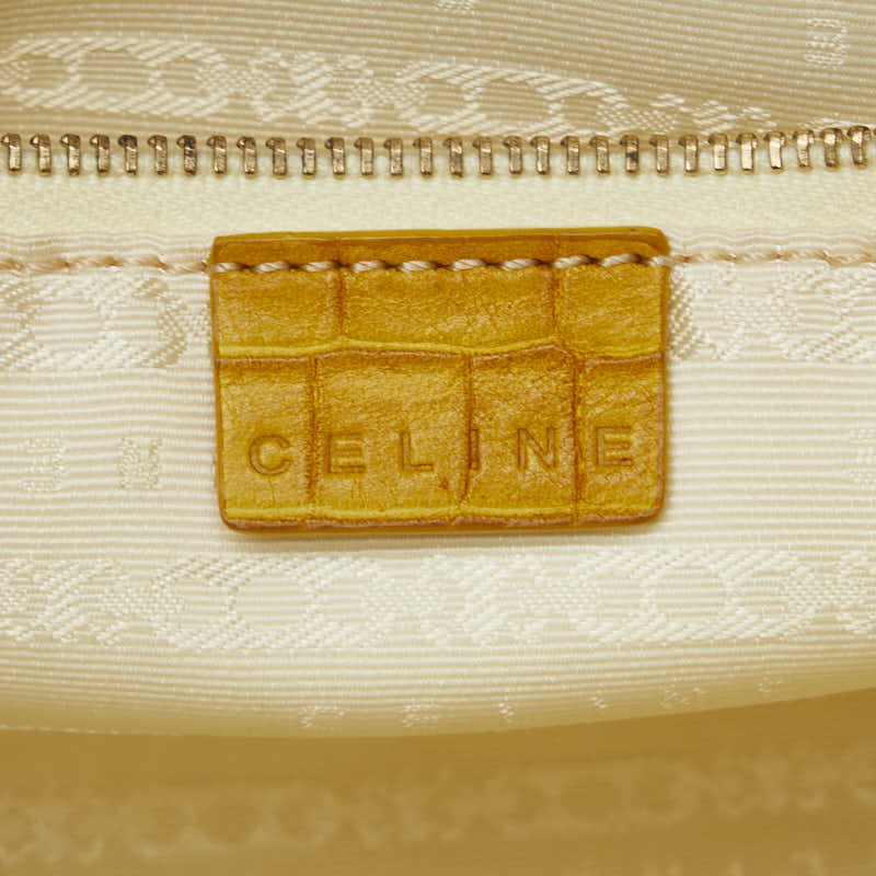 Celine Canvas Leather Croc Embossed Tote Bag in Very Good Condition