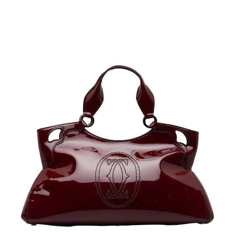 Cartier Marcello de Handbag Wine Red Enamel in Very Good Condition