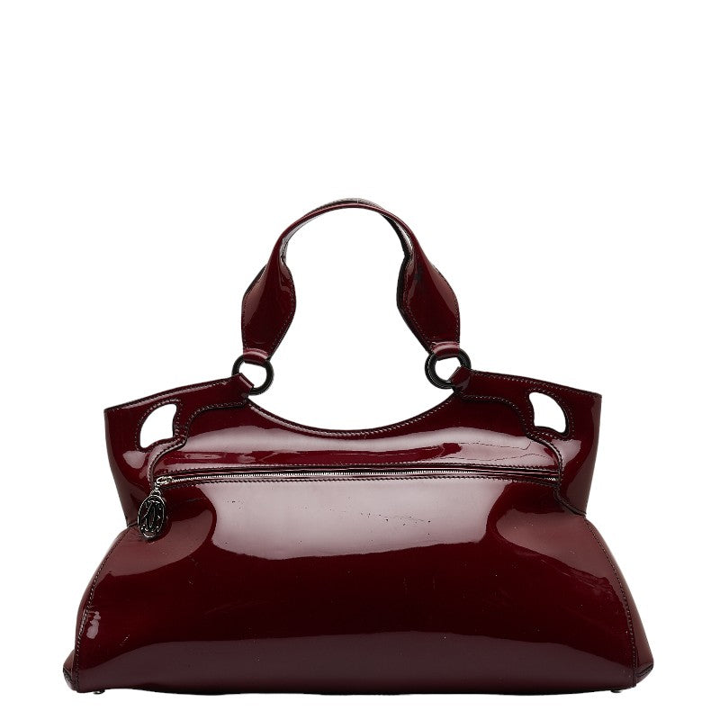 Cartier Marcello de Handbag Wine Red Enamel in Very Good Condition