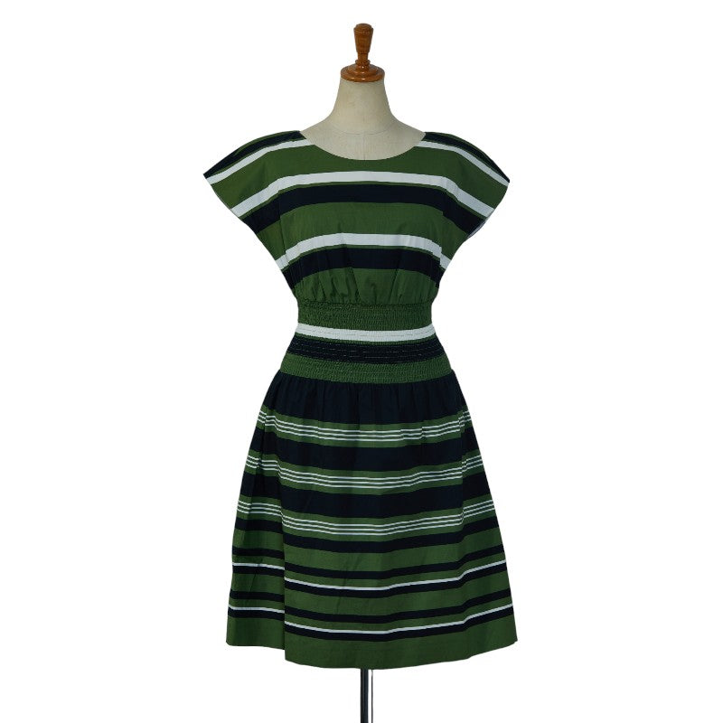 Prada Cotton Sleeveless Dress Size 38 Green Multi-Color in Great Condition