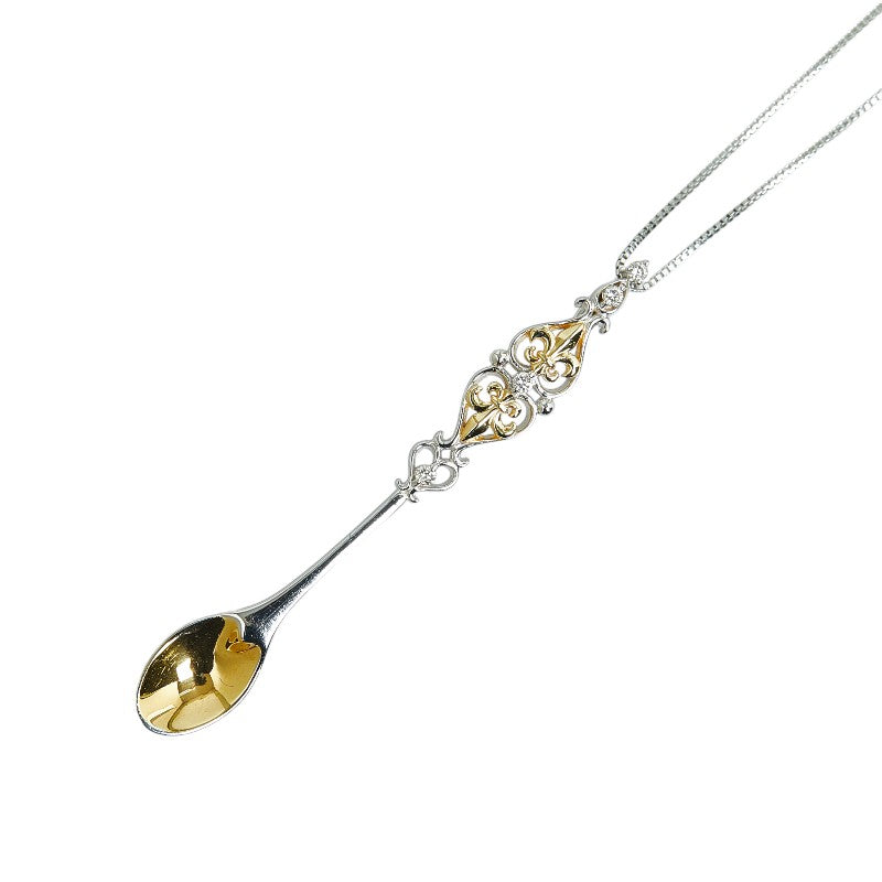 18K Diamond Mini Spoon Pendant Necklace
