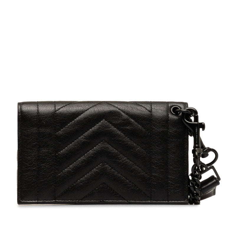 YSL Leather V-Stitch Chain Wallet Shoulder Bag