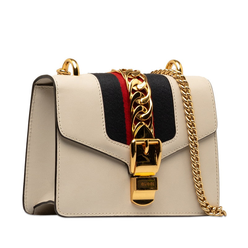 Gucci Small Sylvie Shoulder Bag  Leather Shoulder Bag 431666 in Good condition