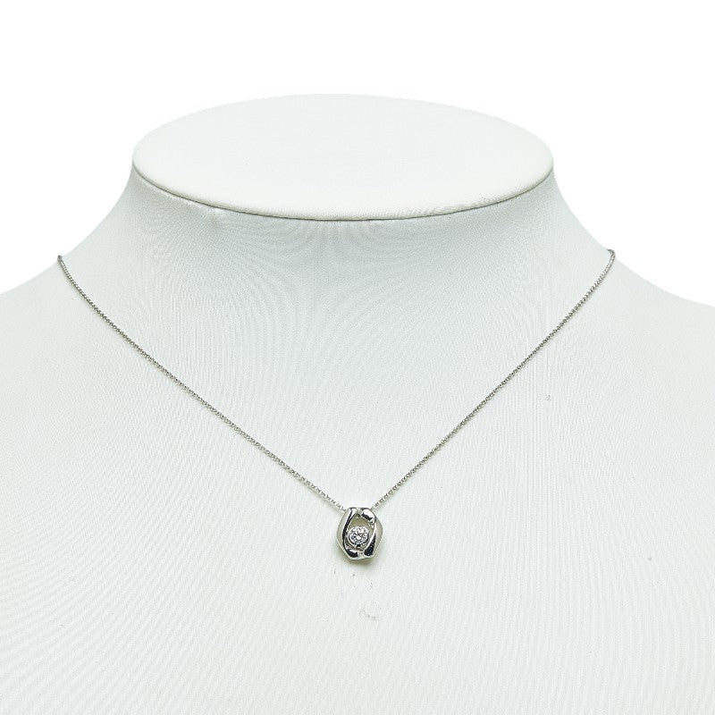 Pola K18WG White Gold Diamond 0.18ct Necklace in Excellent Condition