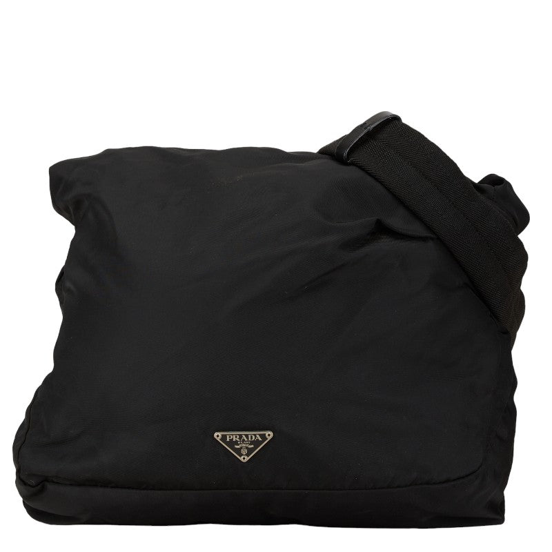 Prada Nylon Triangle Logo Shoulder Bag