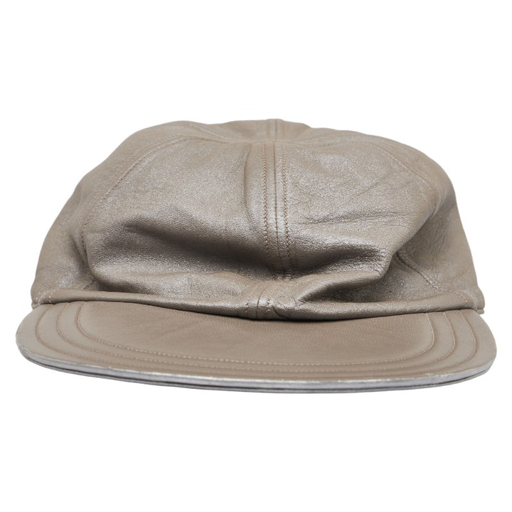 Louis Vuitton Leather Cap Gray L in Good Condition