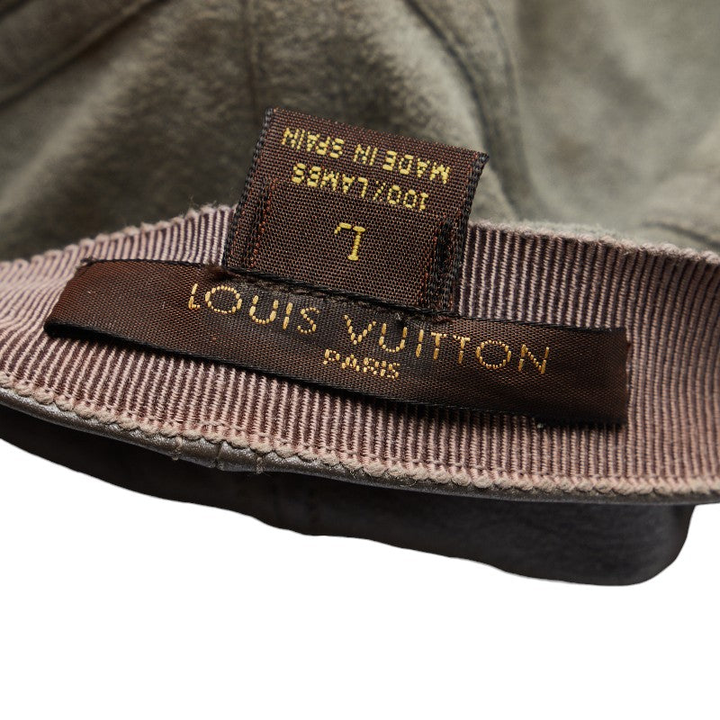 Louis Vuitton Leather Cap Gray L