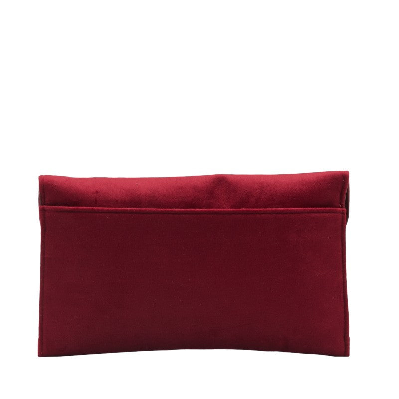 Swarovski Suede Clutch Bag Red