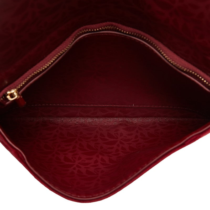 Swarovski Suede Clutch Bag Red