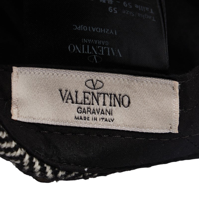 Valentino Wool Cotton Logo Cap Black