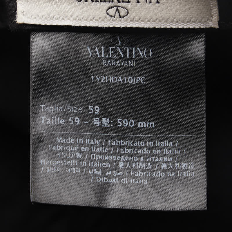 Valentino Wool Cotton Logo Cap Black