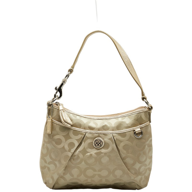 Coach Op Art Nylon Leather Shoulder Bag 45382 in Great Condition