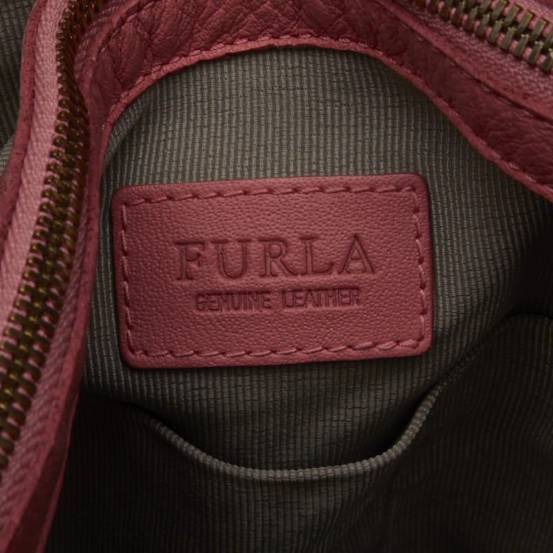 Furla Leather Logo Gold Hardware Tote Shoulder Bag in Very Good Condition