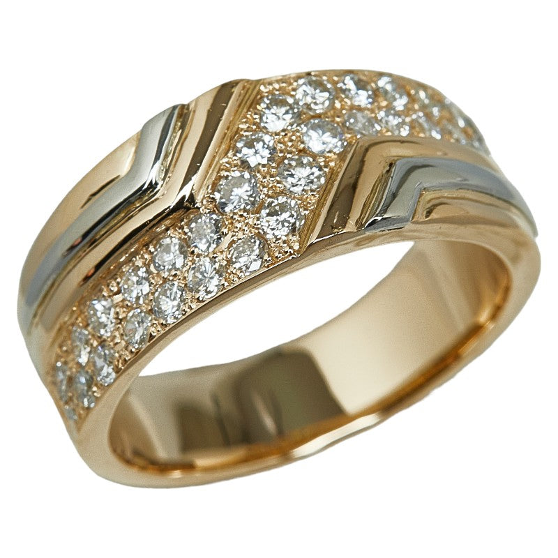 K18 Gold Pt900 Platinum Diamond Ring 0.64ct