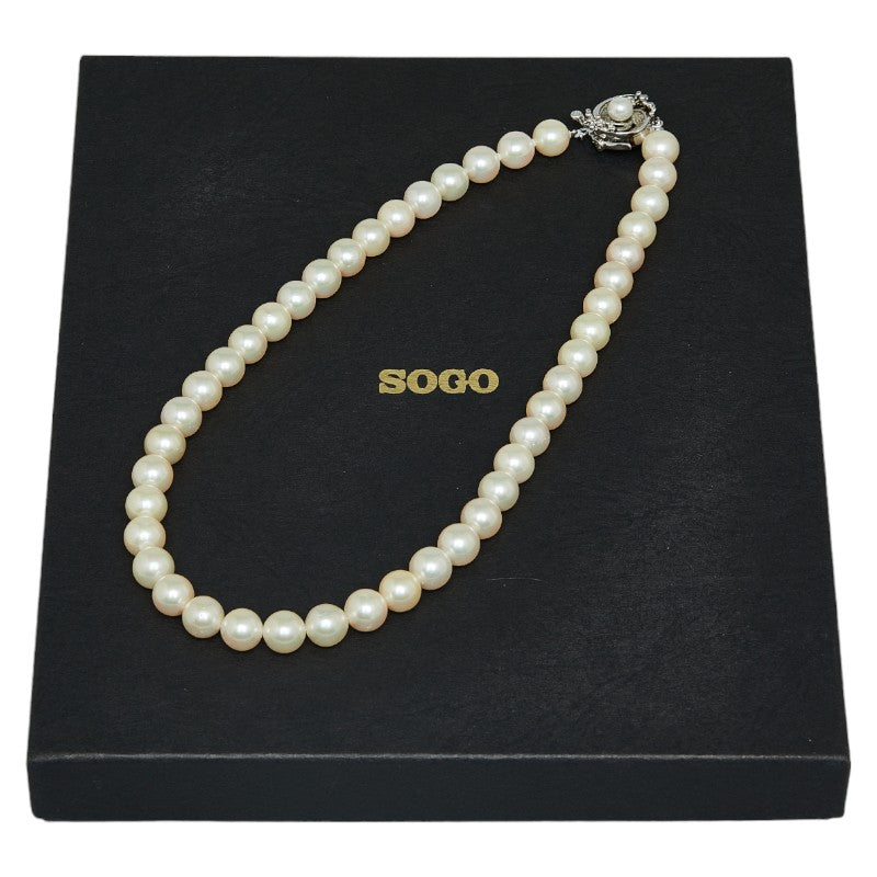 SV925 Silver Akoya Pearl 8.5-9mm Necklace in Great Condition