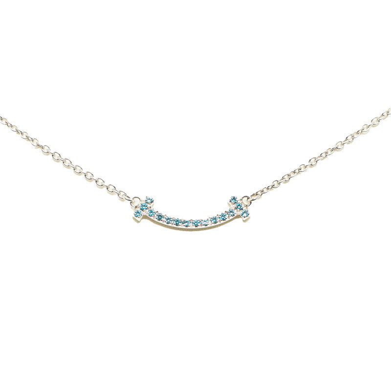 Tiffany & Co T Smile Micro Necklace K18YG Yellow Gold