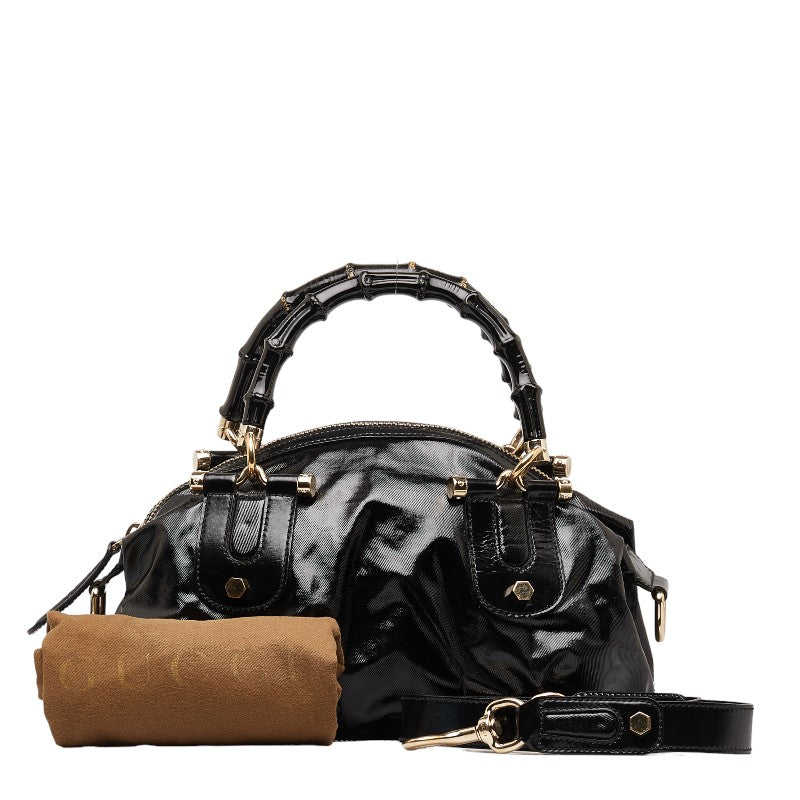 Gucci Bamboo Handbag 2WAY Black PVC