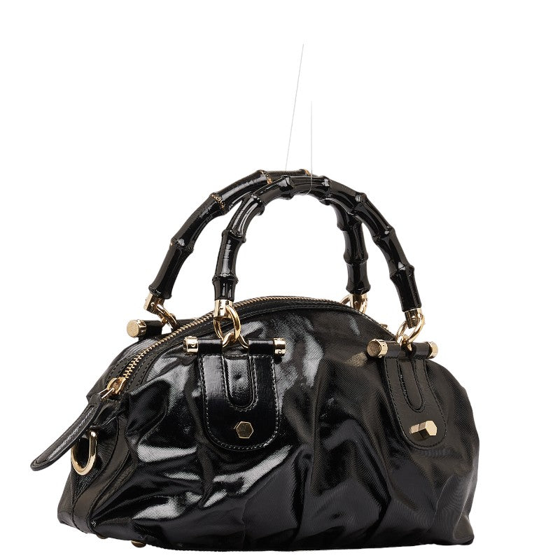 Gucci Bamboo Handbag 2WAY Black PVC