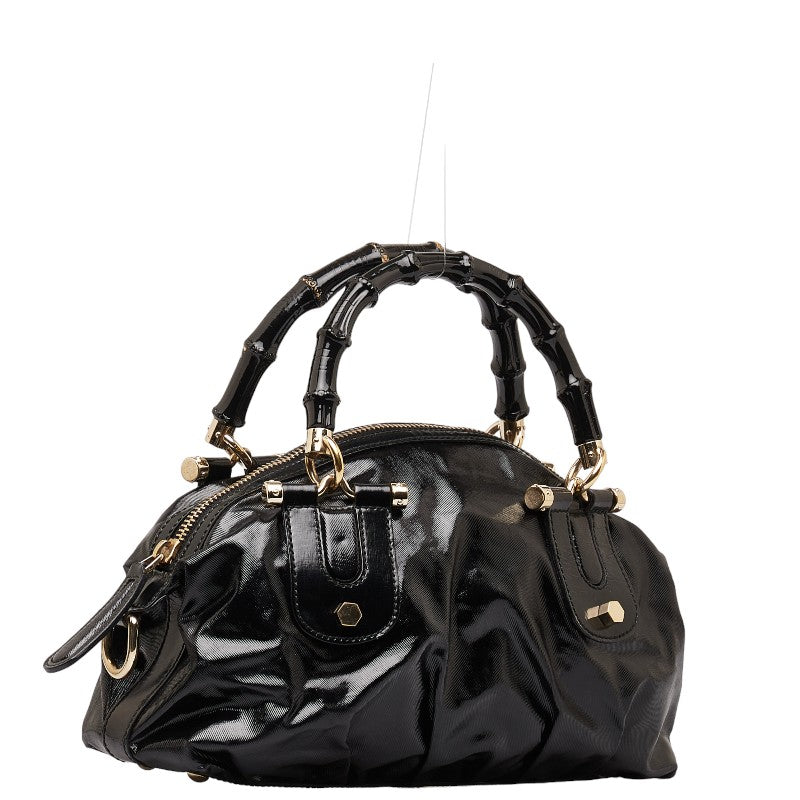 Gucci Dialux Pop Bamboo Top Handbag Canvas Handbag 189869 in Good condition