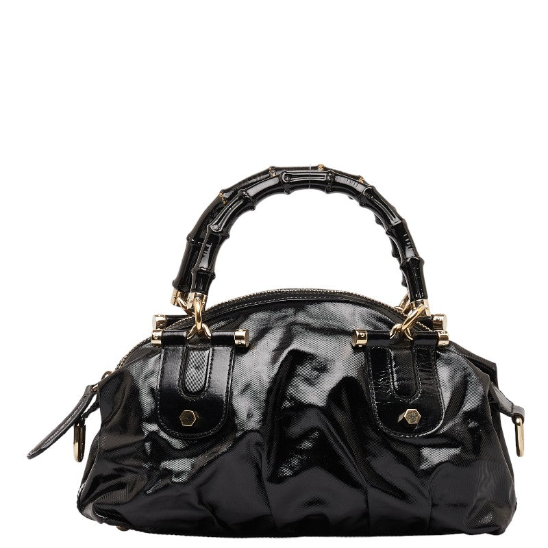 Gucci Bamboo Handbag 2WAY Black PVC