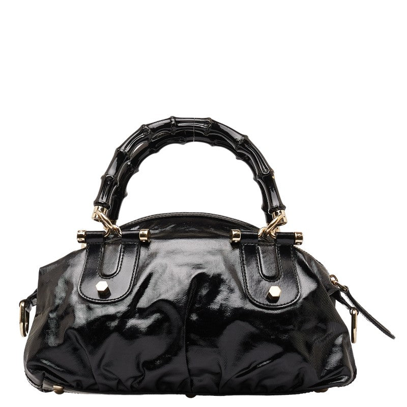 Gucci Bamboo Handbag 2WAY Black PVC