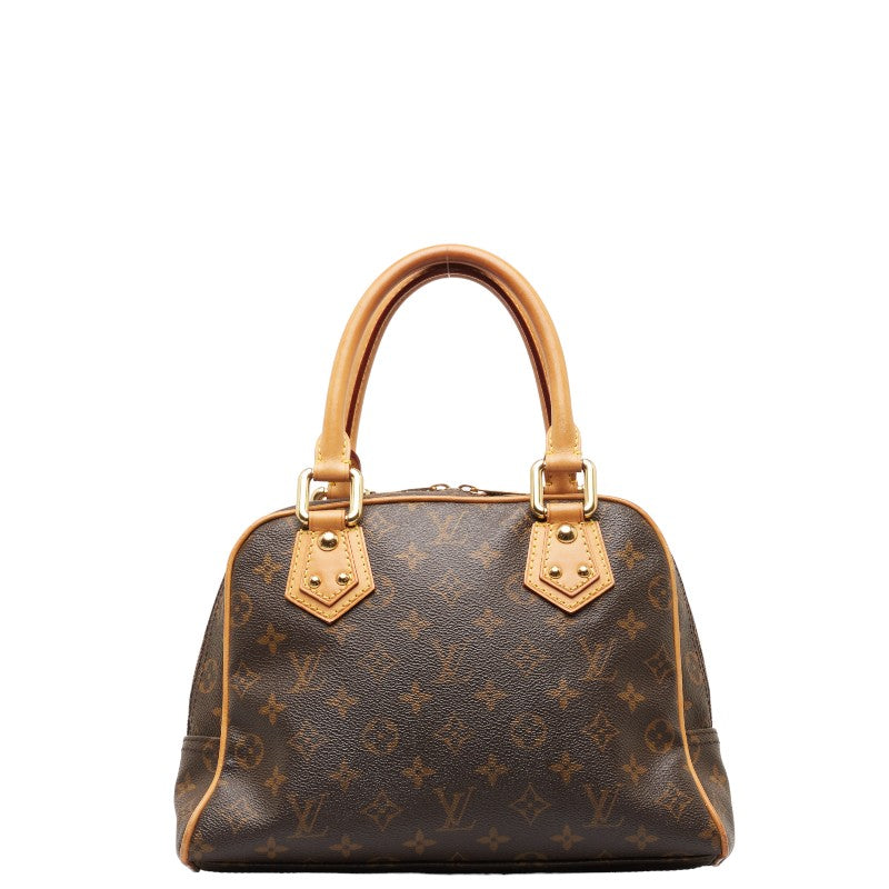 Louis Vuitton Monogram Manhattan PM Handbag M40026 Brown PVC Leather in Good Condition