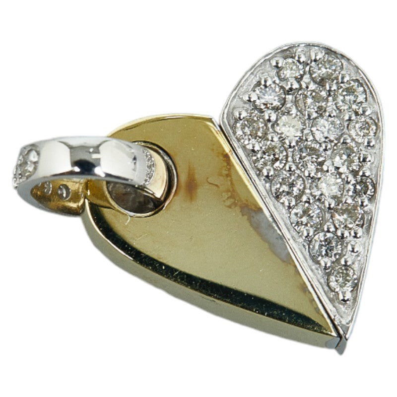 [LuxUness] 18k Gold Diamond Heart Capsule Pendant Metal Pendant in Excellent condition