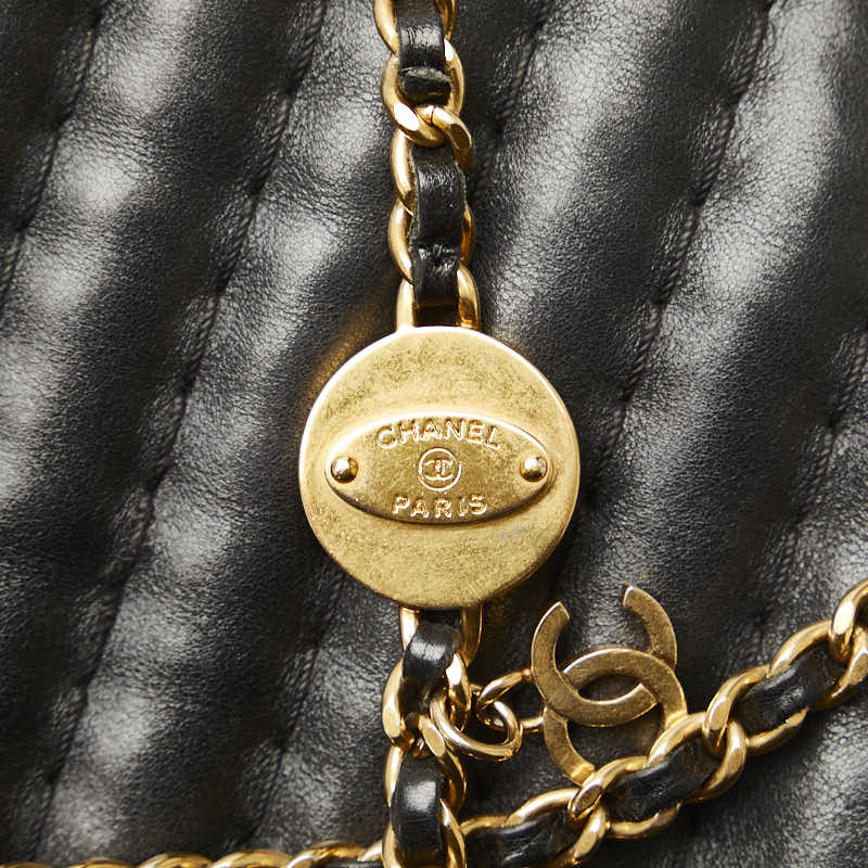 Chanel Lambskin Coco Mark Chain Shoulder Bag in Good Condition