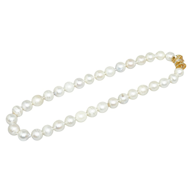 [LuxUness] 14k Gold Classic Pearl Necklace Natural Material Necklace in Good condition
