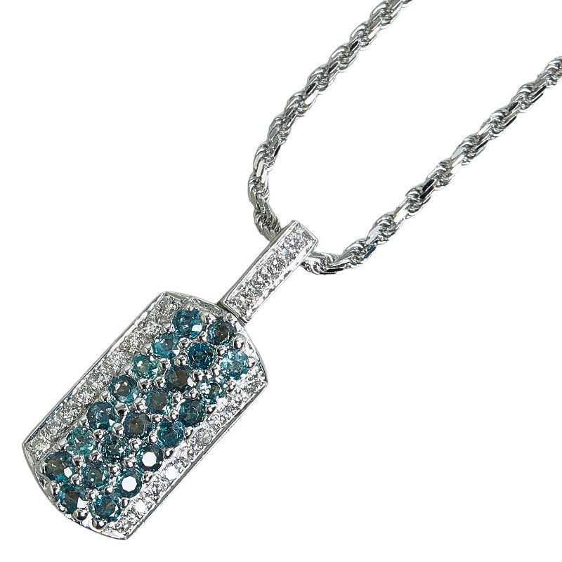 K18WG White Gold Alexandrite 0.61ct Diamond 0.18ct Pendant Necklace in Excellent Condition