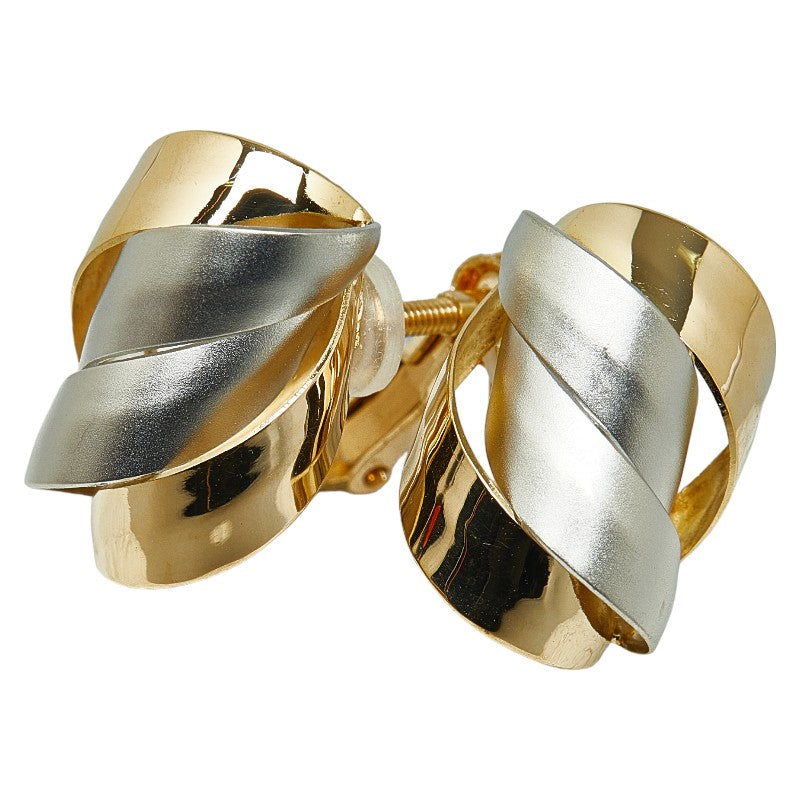 [LuxUness] 18k Gold & Platinum Twist Earrings Metal Earrings in Excellent condition