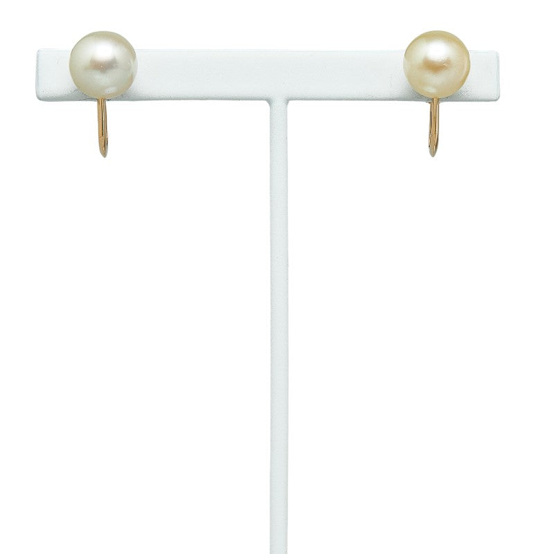 [LuxUness] 18k Gold Pearl Stud Earrings Metal Earrings in Excellent condition
