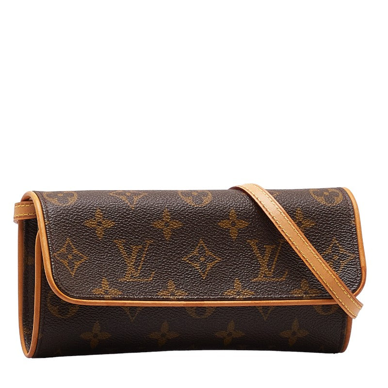 Louis Vuitton Monogram Pochette Twin PM Canvas Crossbody Bag M51854 in Good condition