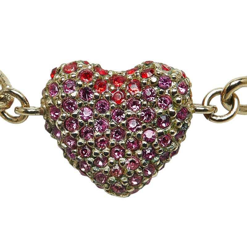 Dior Heart Rhinestone Necklace Metal Necklace in Excellent condition