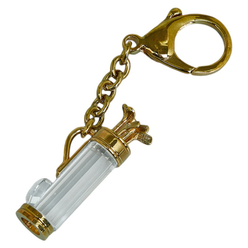 Swarovski Crystal Memories Golf Bag Keychain Gold Clear