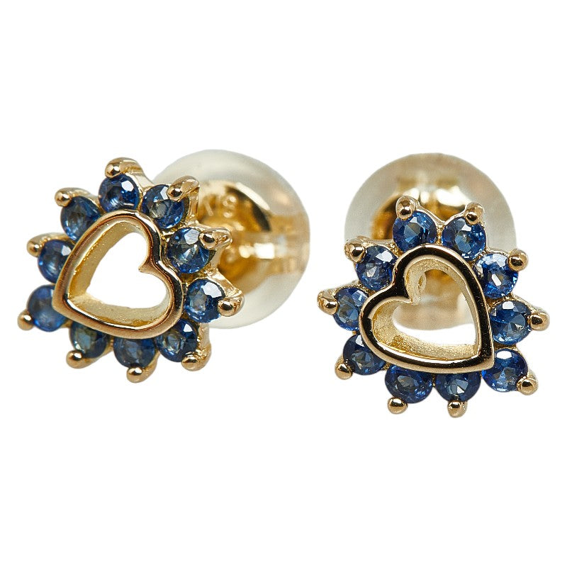 18k Gold Sapphire Heart Earrings