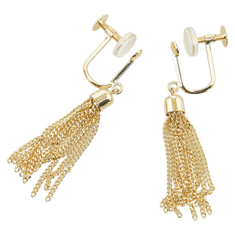 [LuxUness] 18k Gold Chain Tassel Earrings Metal Earrings in Excellent condition