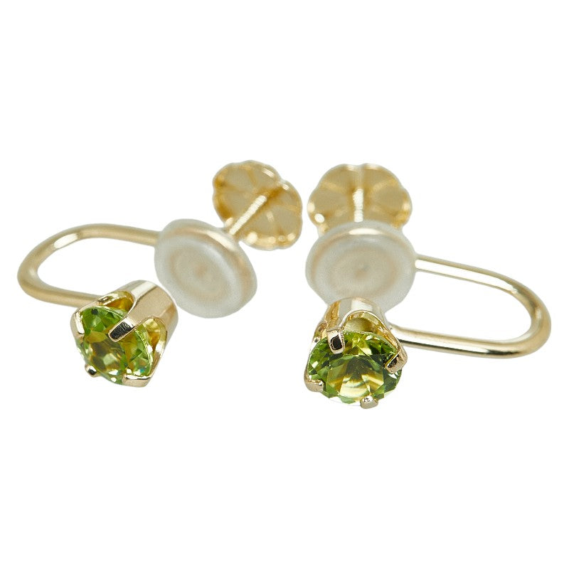 K14YG Yellow Gold Peridot Earrings in Pristine Condition