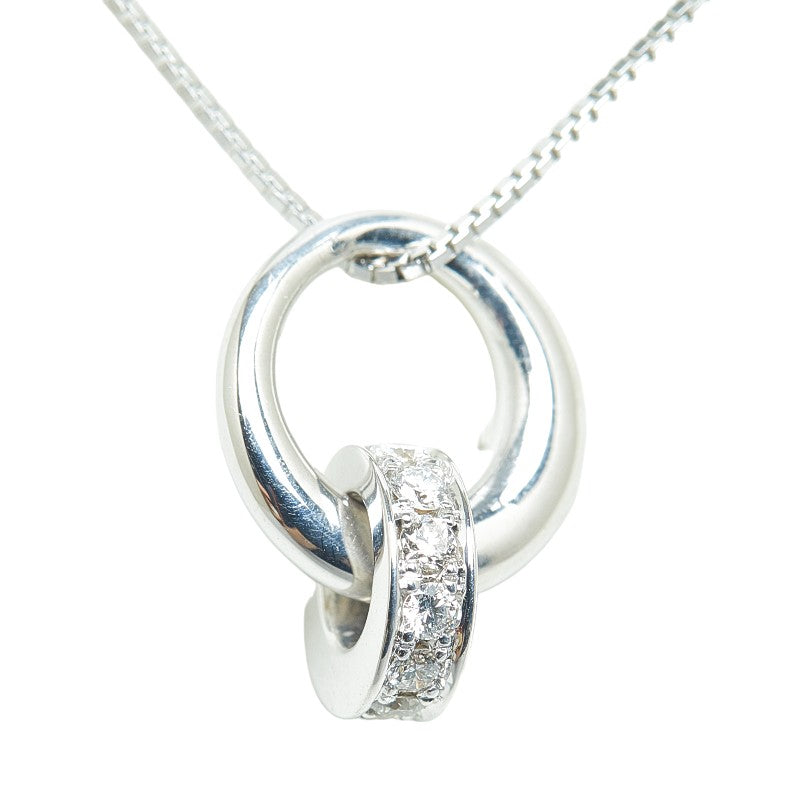 18k Gold Venetian Chain Daimond Ring Pendant Necklace