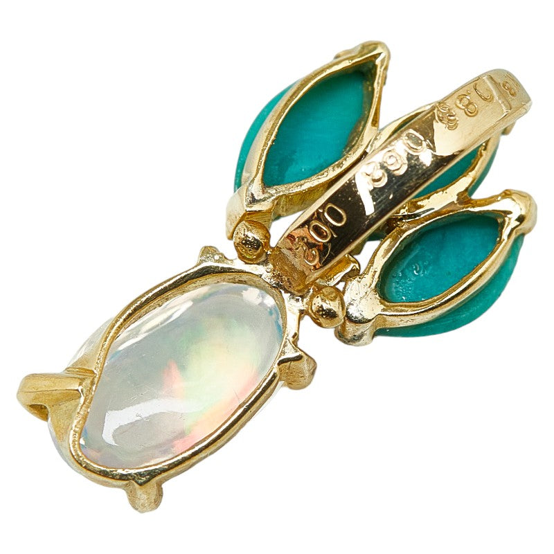 18k Gold Opal & Torquoise Pendant