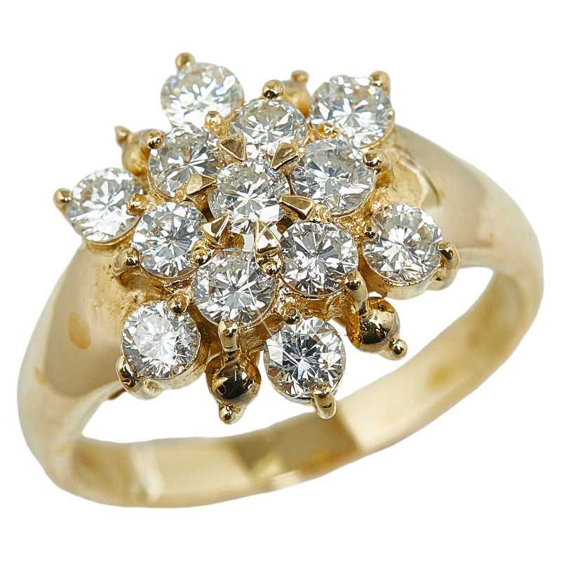 18k Gold Diamond Cluster Ring