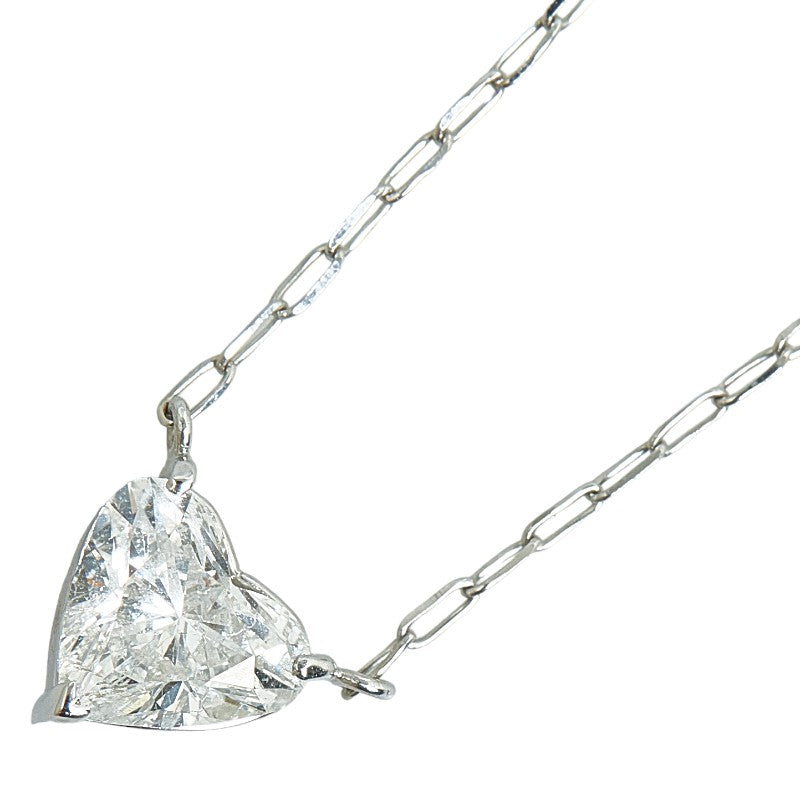 18k Gold & Platinum Diamond Heart Pendant Necklace