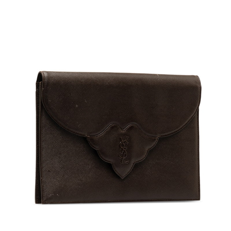 Monogram Leather Clutch Bag