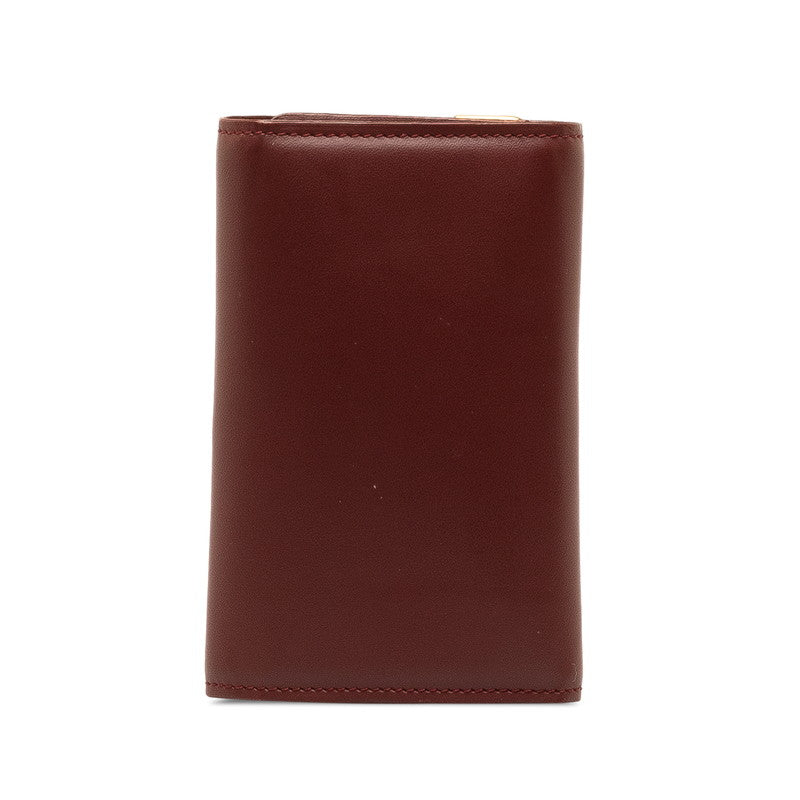 Cartier Must Line Leather Key Case Wine Red in Very Good Condition