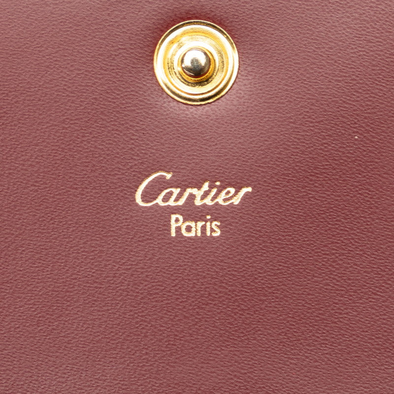 Cartier Must Line Leather Coin Case Wine Red in Very Good Condition